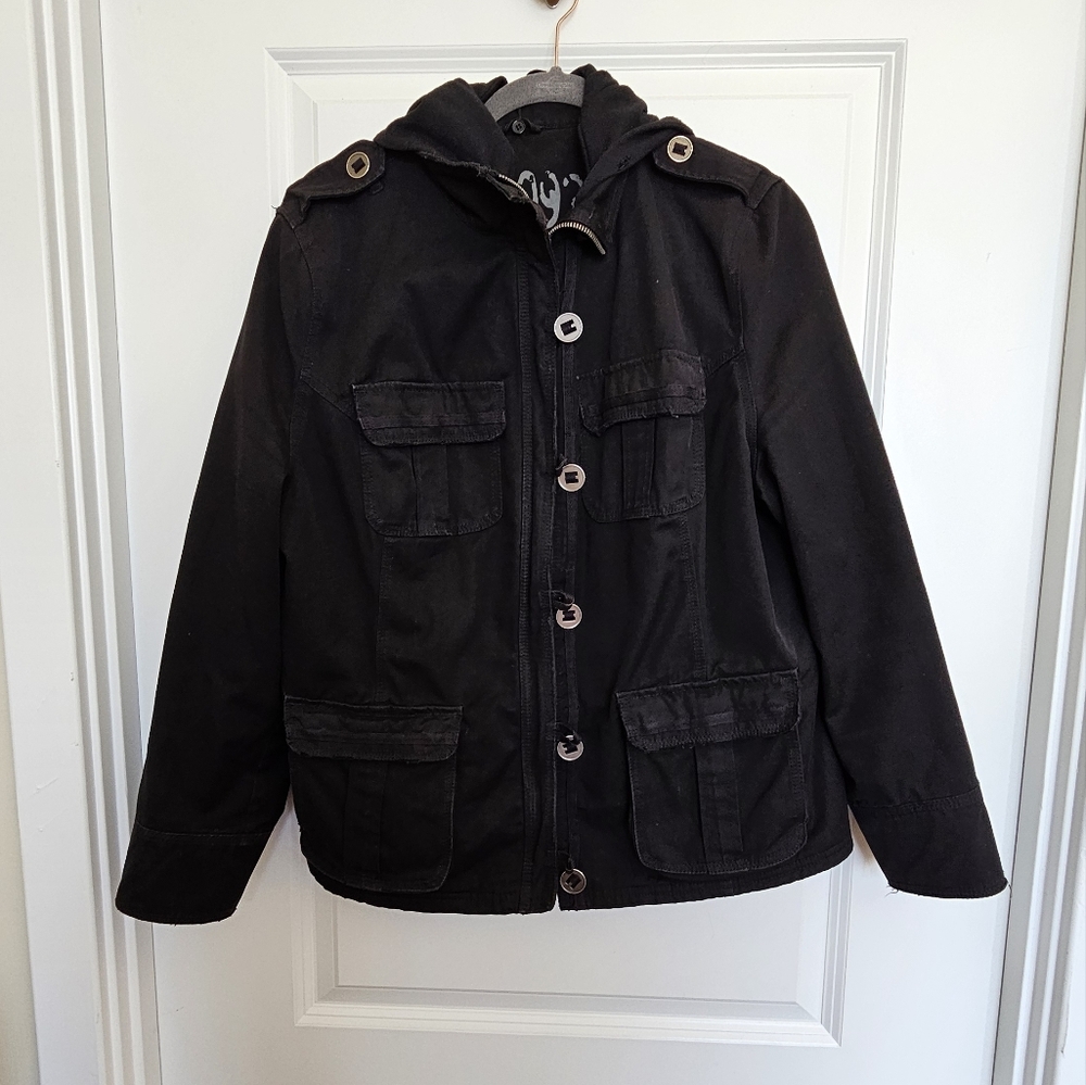 Jacket with removable hood